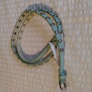 🌻NWT Light Green Silver Skull Belt Size Large